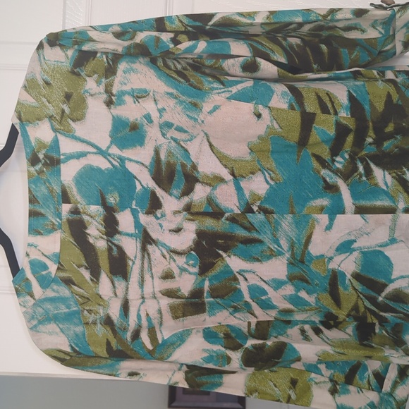 R.Q.T. Floral Button-Up, Linen Blend, 3/4 Sleeves Blazer/Jacket PXL - Picture 8 of 12